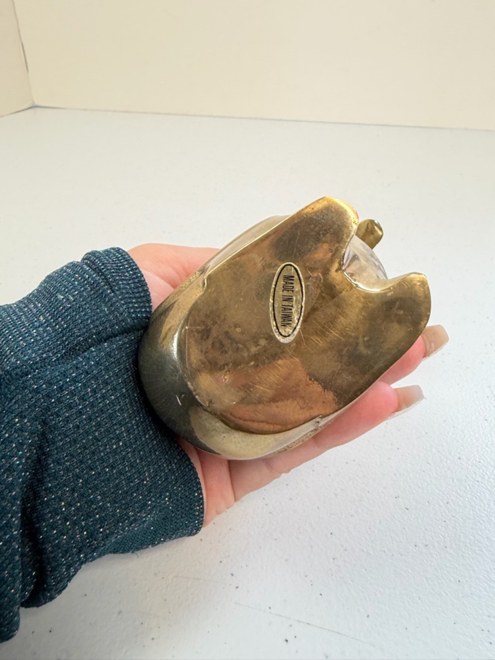Vintage Solid Brass Duck Figurine Farmhouse Decor Paperweight Mallard Boho 70s - Picture 6 of 8